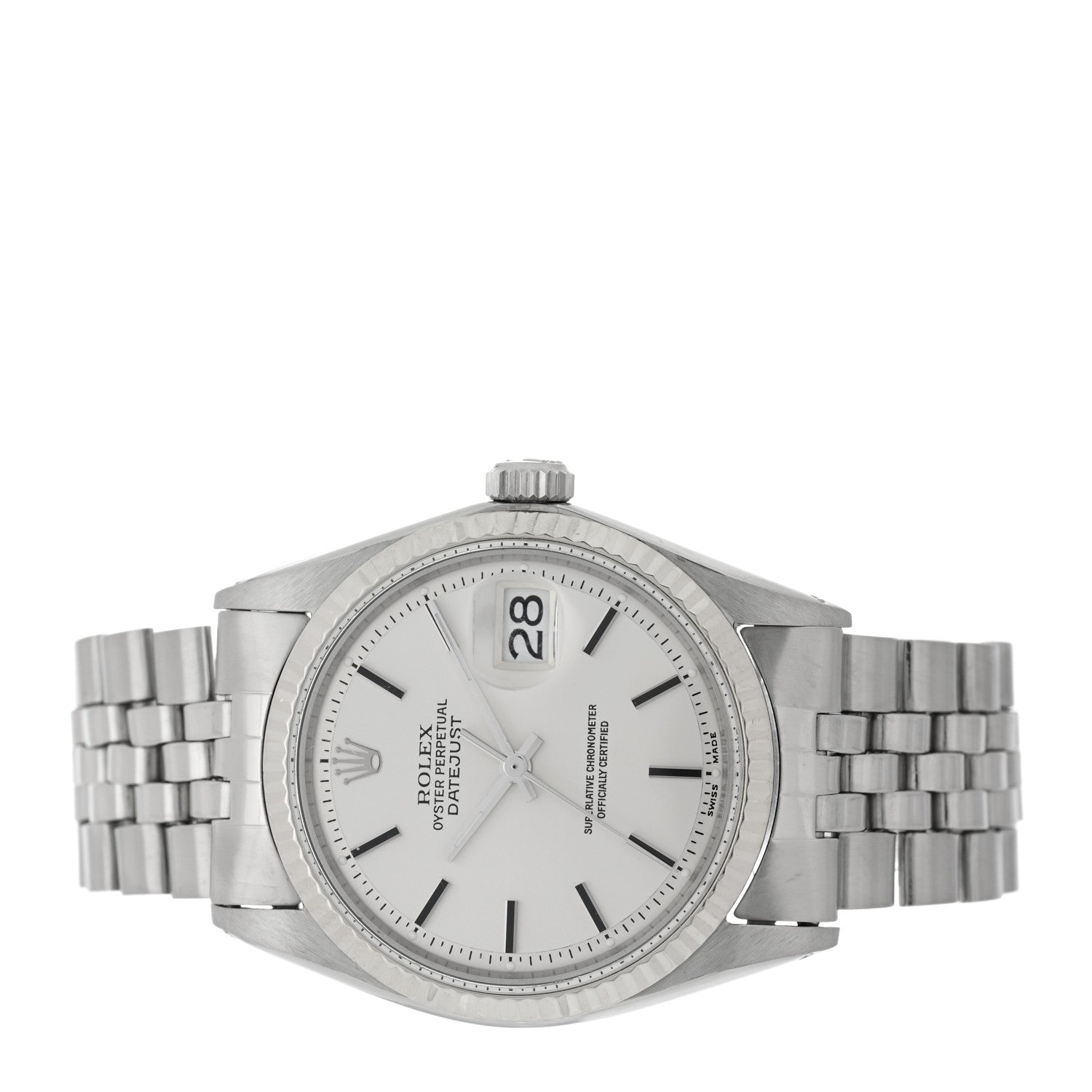 Rolex Stainless Steel 18K White Gold 36mm Oyster Perpetual Datejust Watch Silver 1601 2 of 5
