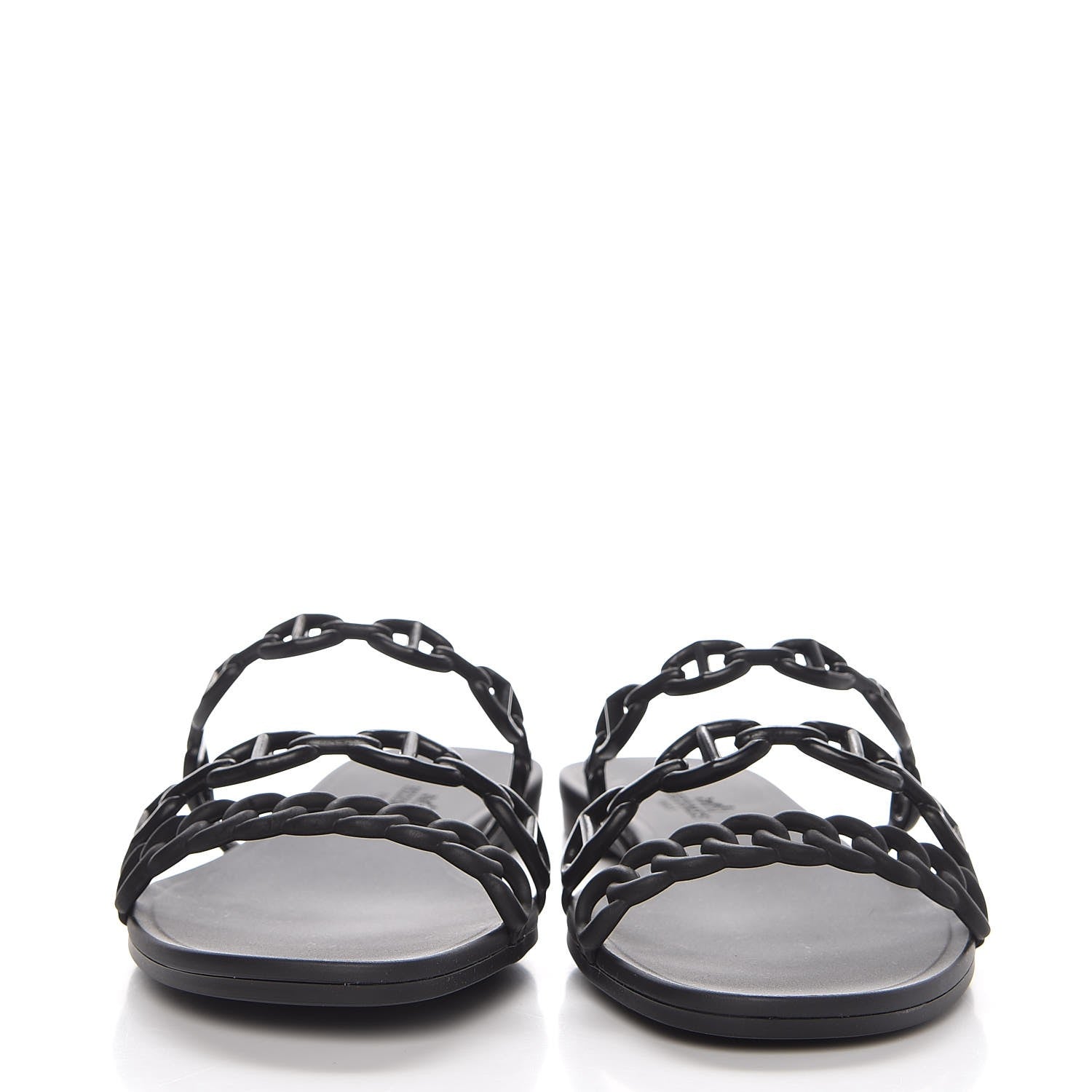Hermes Rubber Chaine d'Ancre Rivage Sandals 36 Black 2 of 8