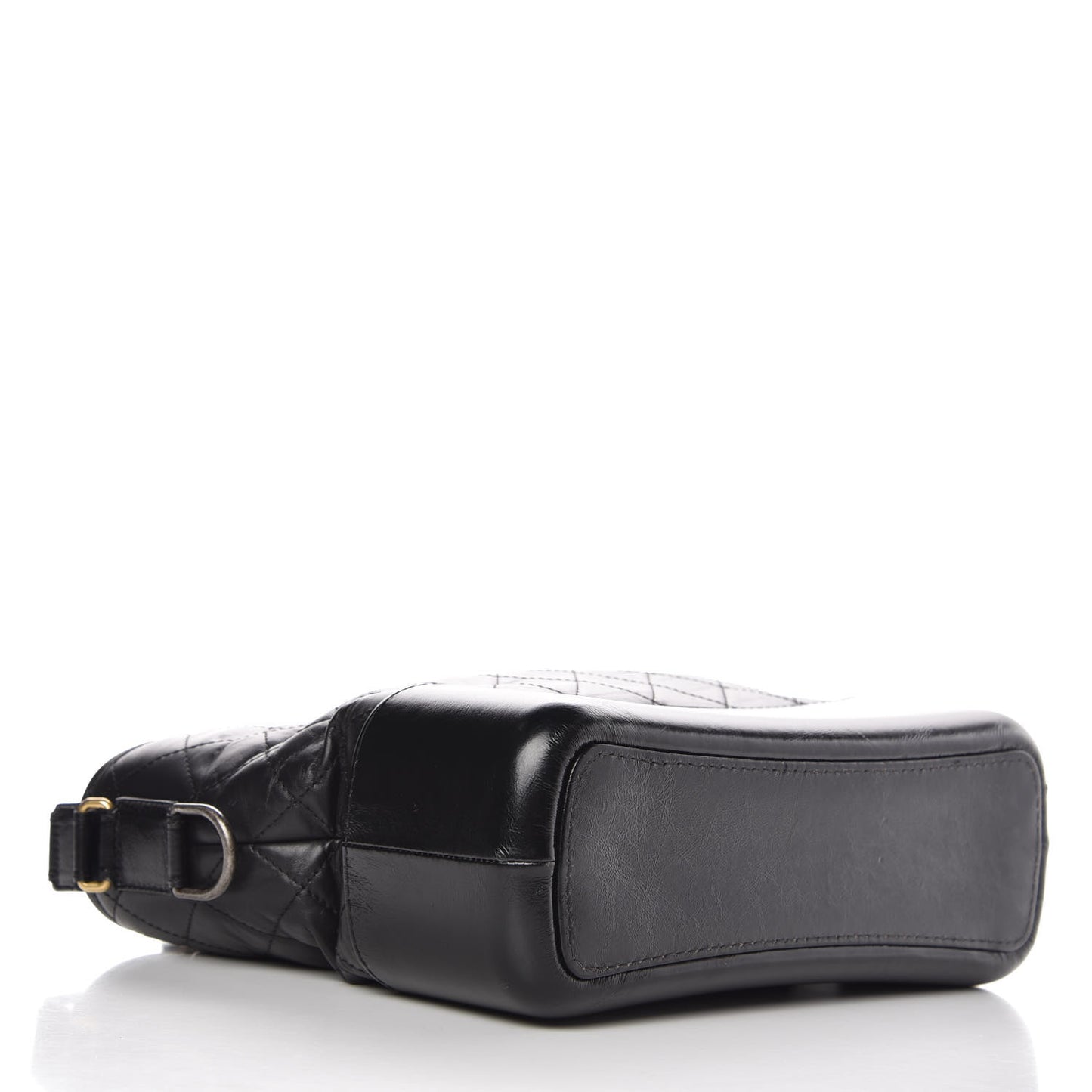 Aged Calfskin Quilted Medium Gabrielle Hobo Black