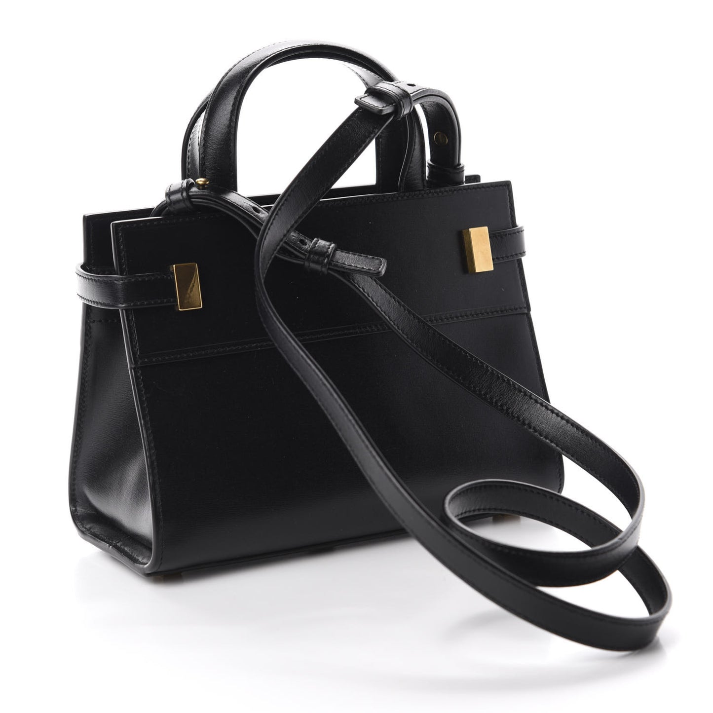 Smooth Calfskin Manhattan Nano Shopper Tote Black