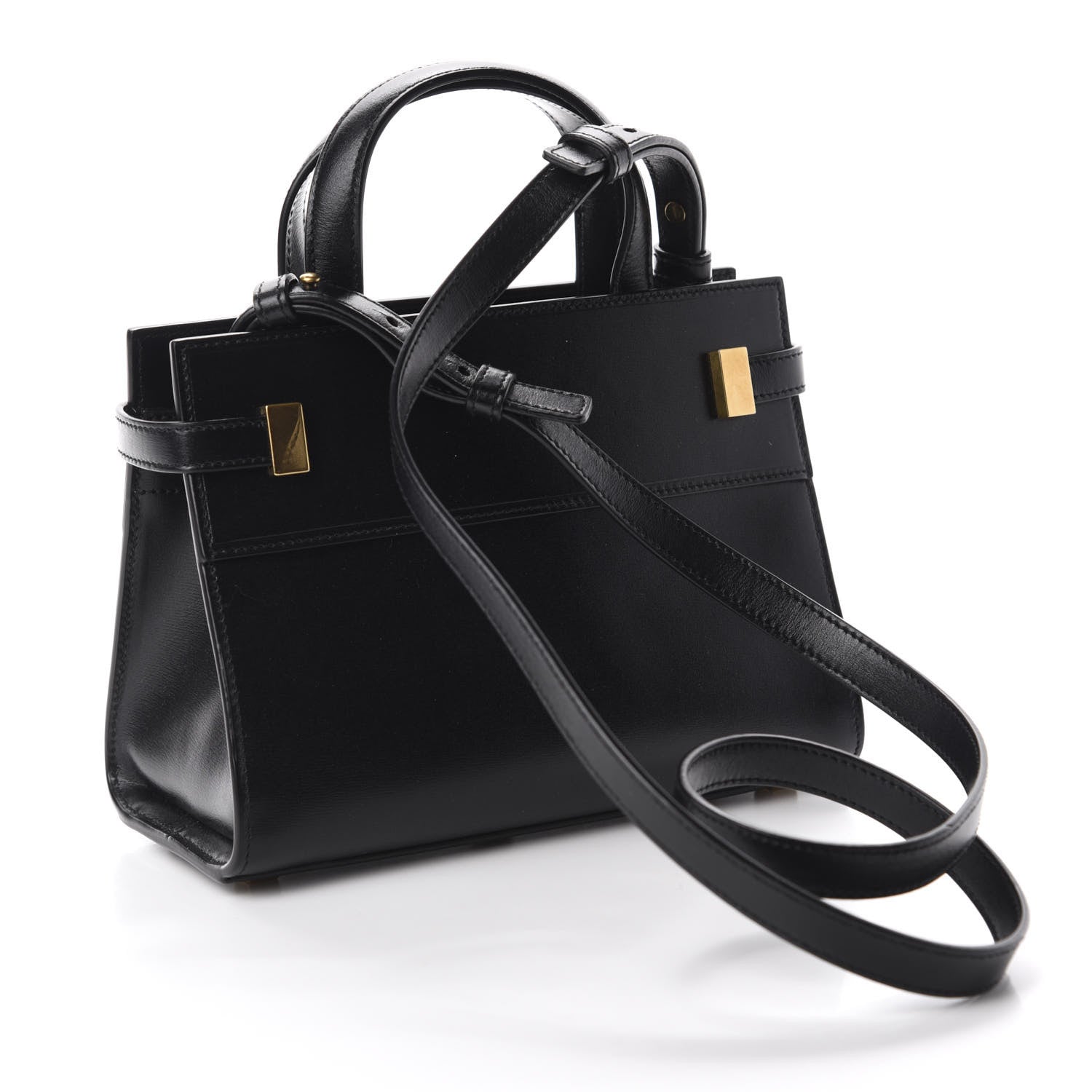 Saint Laurent Smooth Calfskin Manhattan Nano Shopper Tote Black 3 of 9