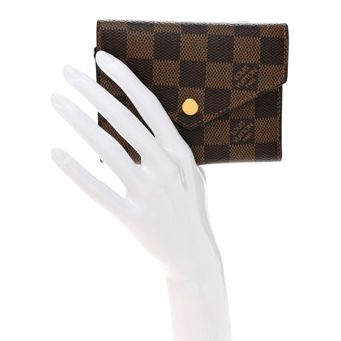 Damier Ebene Victorine Wallet Rose Ballerine