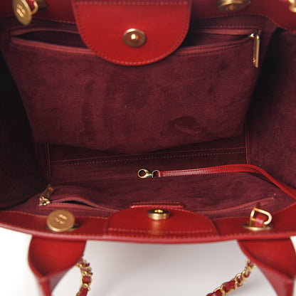 Chanel Caviar Small Studded Deauville Tote Red 4 of 9