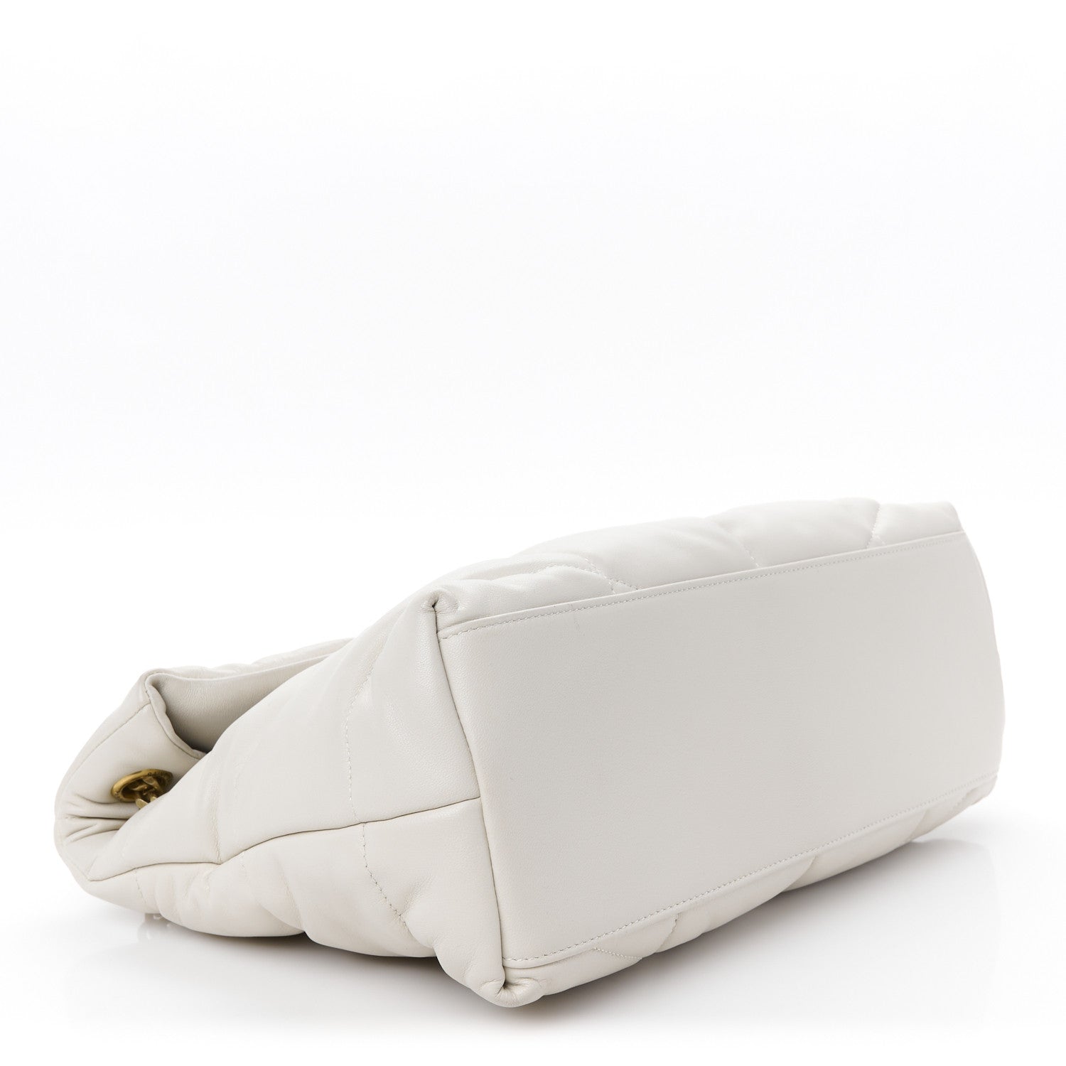 Saint Laurent Lambskin Quilted Medium Loulou Puffer Monogram Chain Satchel Crema Soft 4 of 13