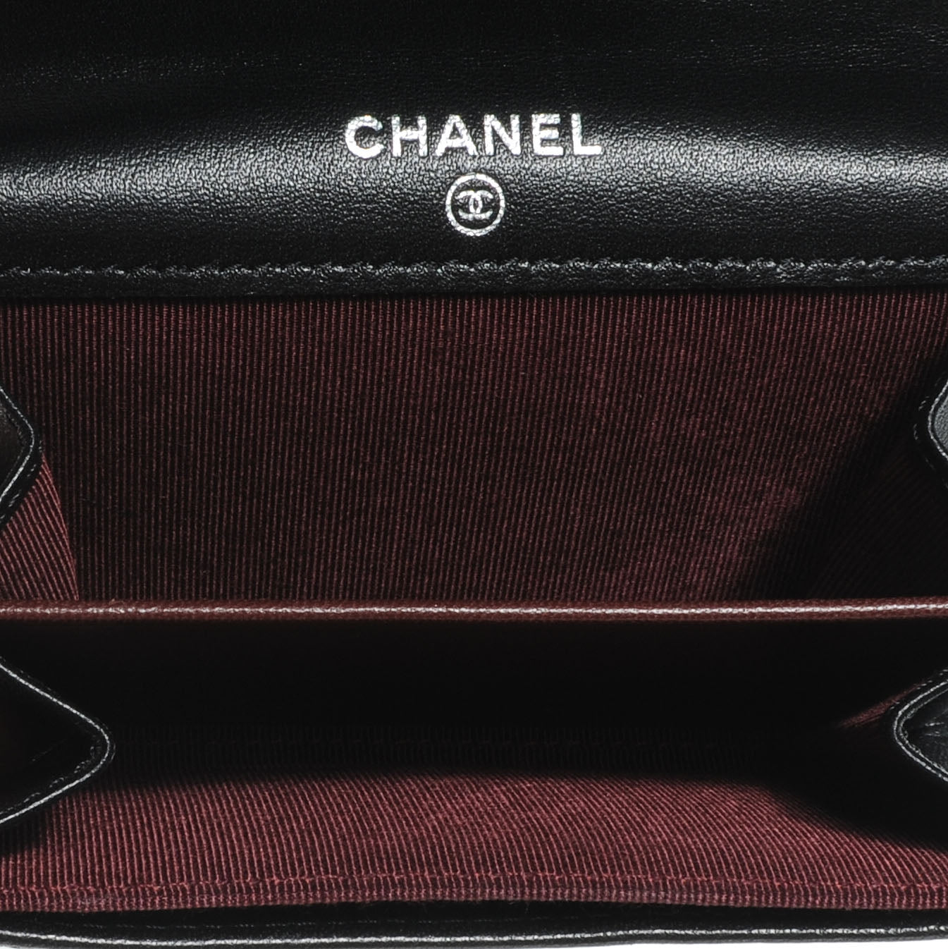 Chanel Lambskin Quilted Small Compact Wallet Black 10 of 10
