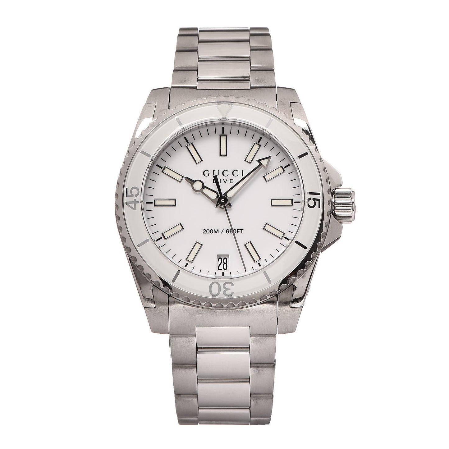 Stainless Steel 32mm Dive Quartz Watch White