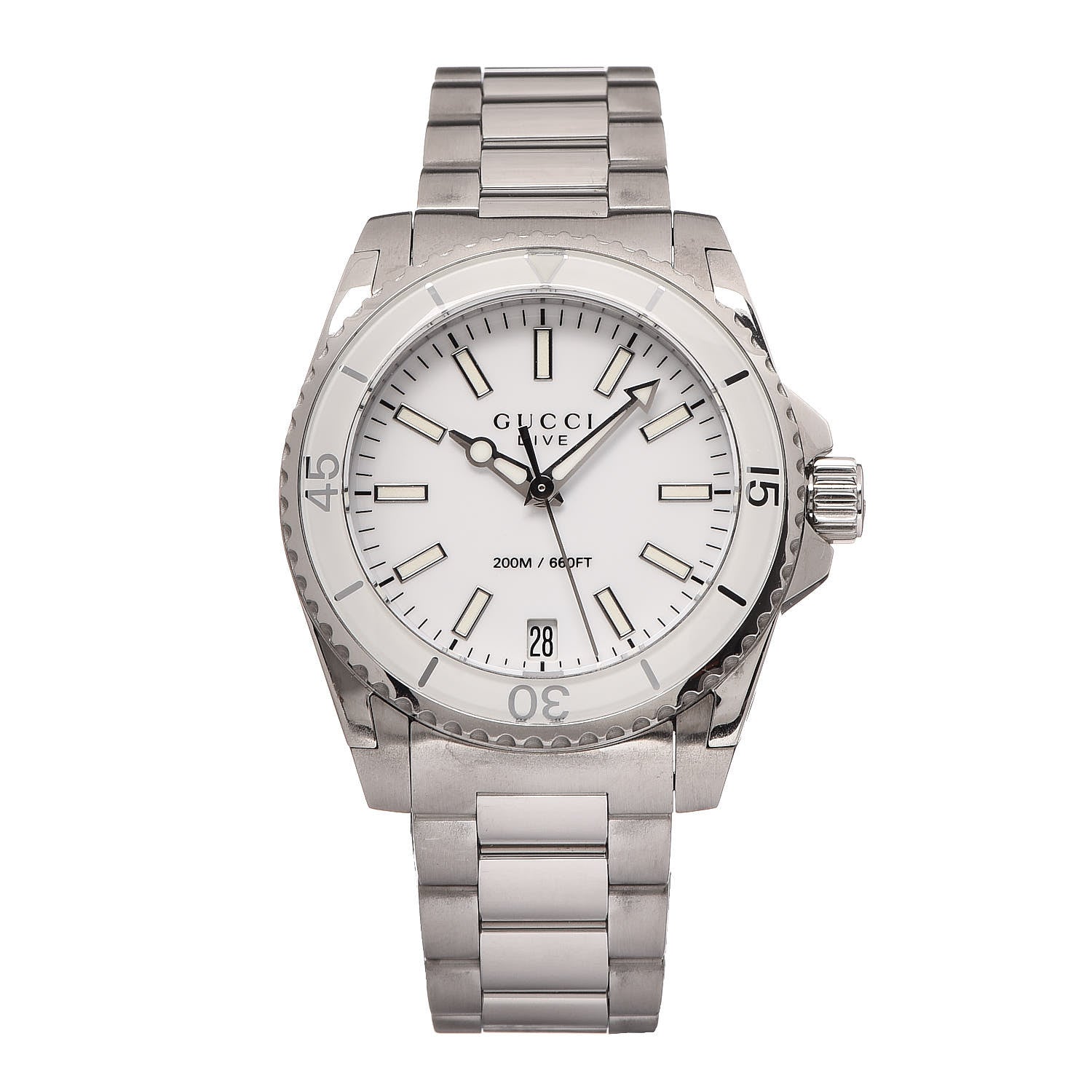 Gucci Stainless Steel 32mm Dive Quartz Watch White 1 of 7