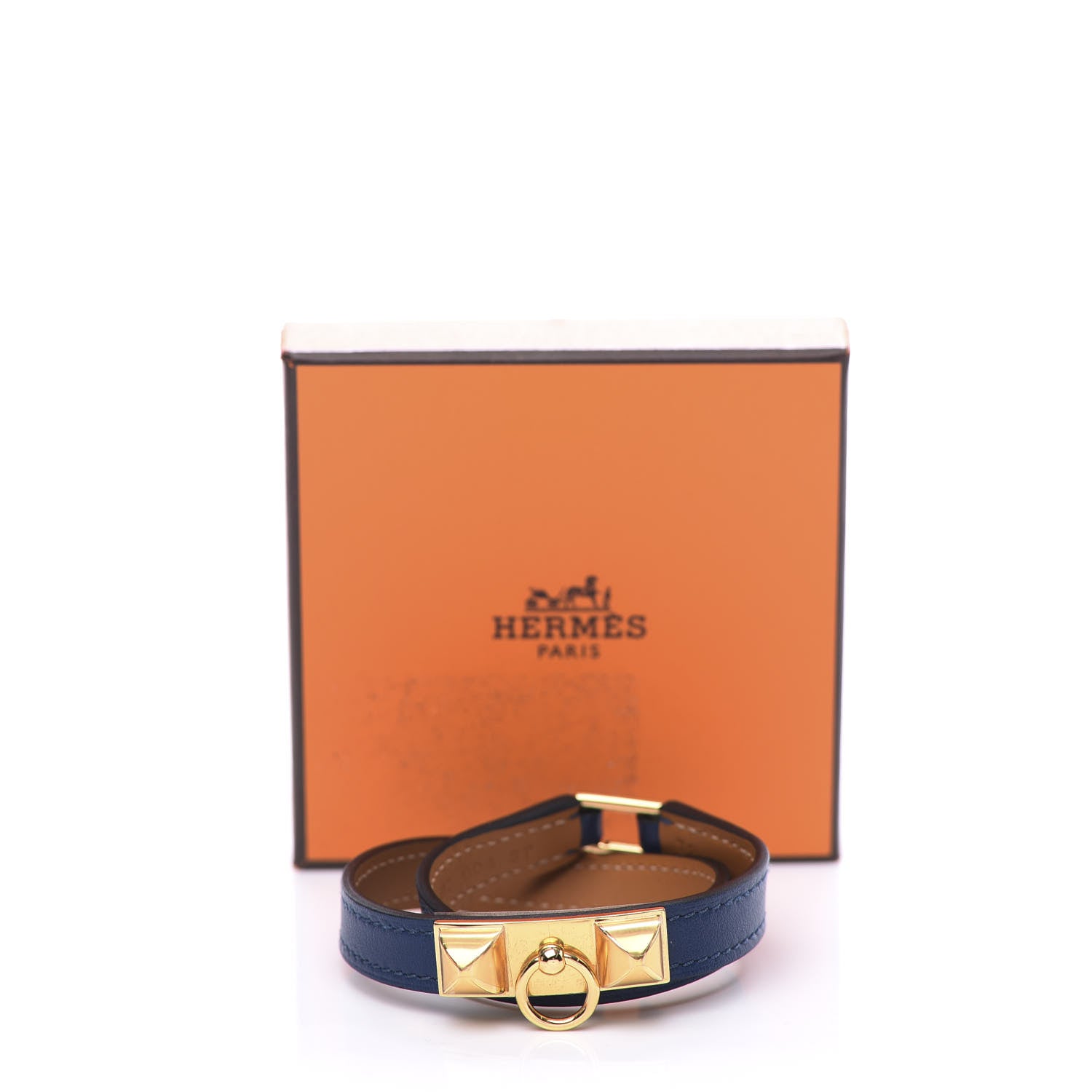 Hermes Swift Rivale Double Tour Bracelet T2 Bleu Saphir 6 of 6