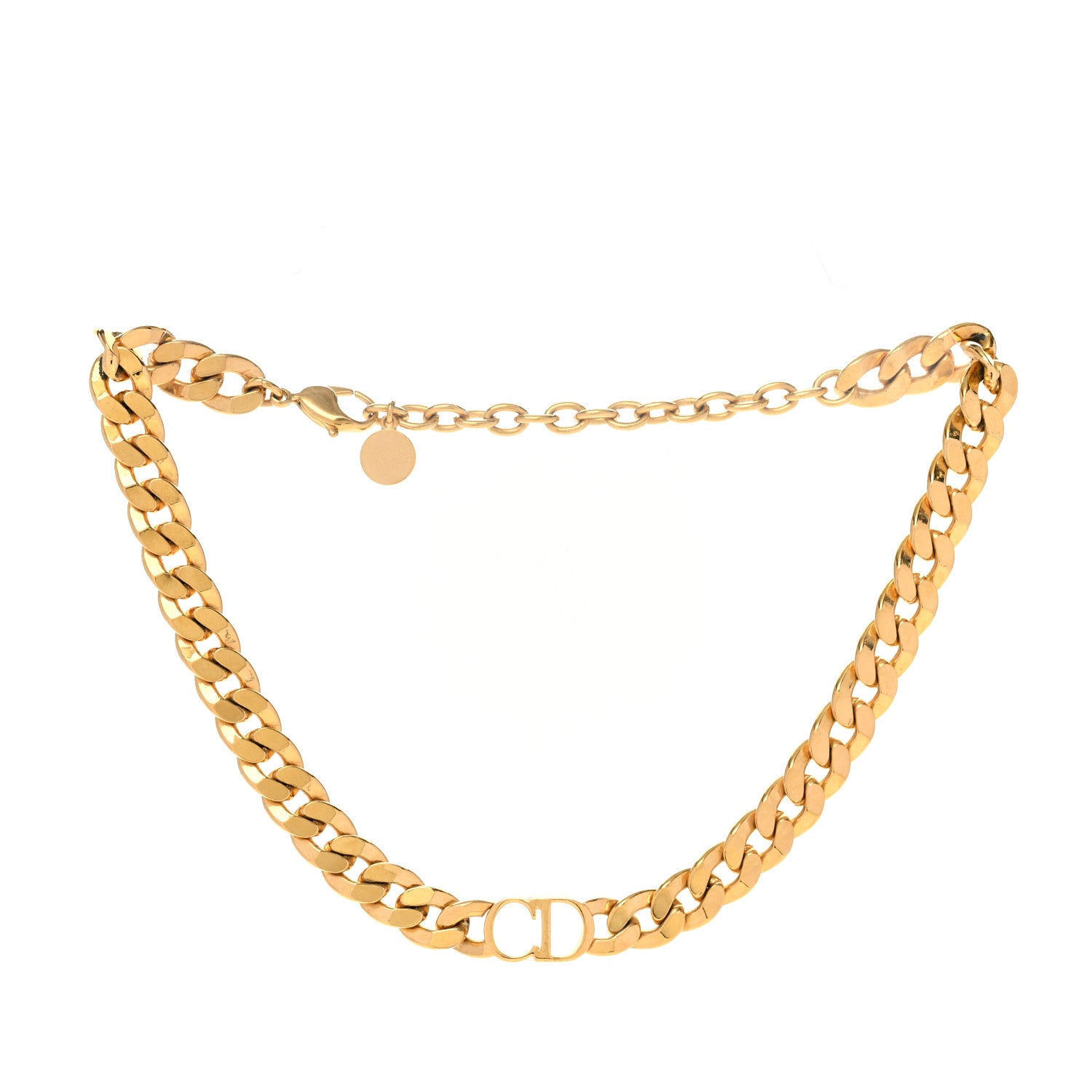 Christian Dior Metal Danseuse Etoile Chain Choker Necklace Gold 3 of 6