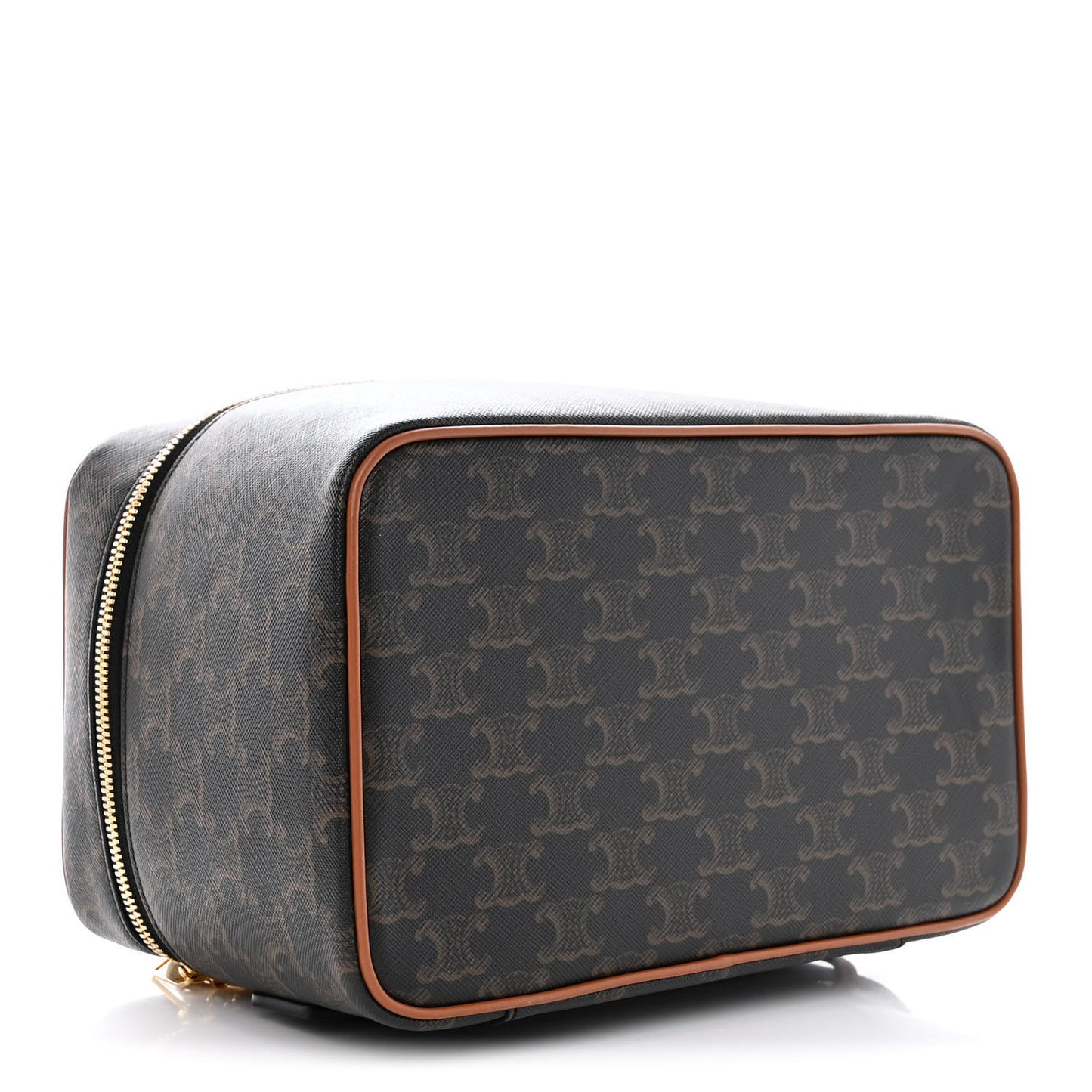 Triomphe Canvas Calfskin Vanity Case Tan