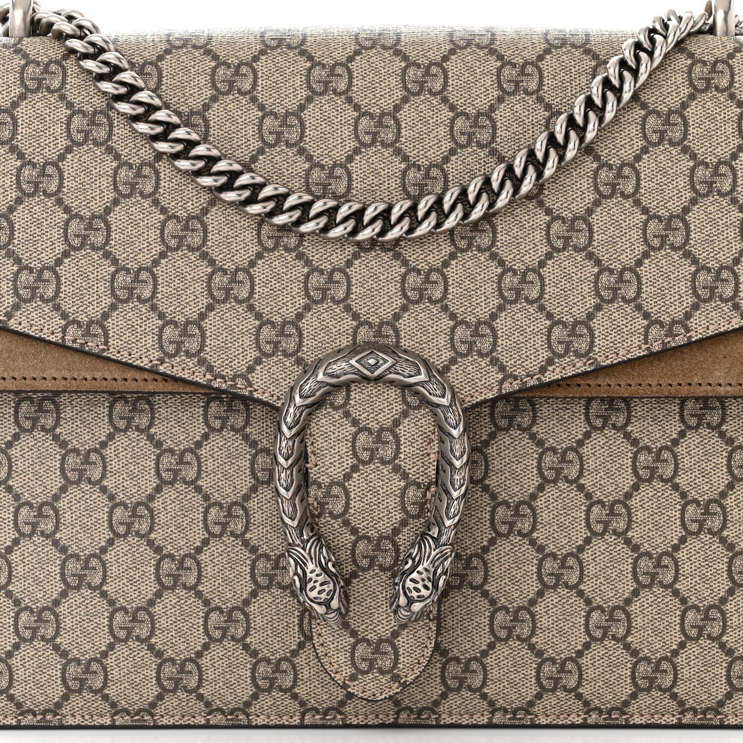 Gucci GG Supreme Monogram Medium Dionysus Shoulder Bag Taupe 8 of 11