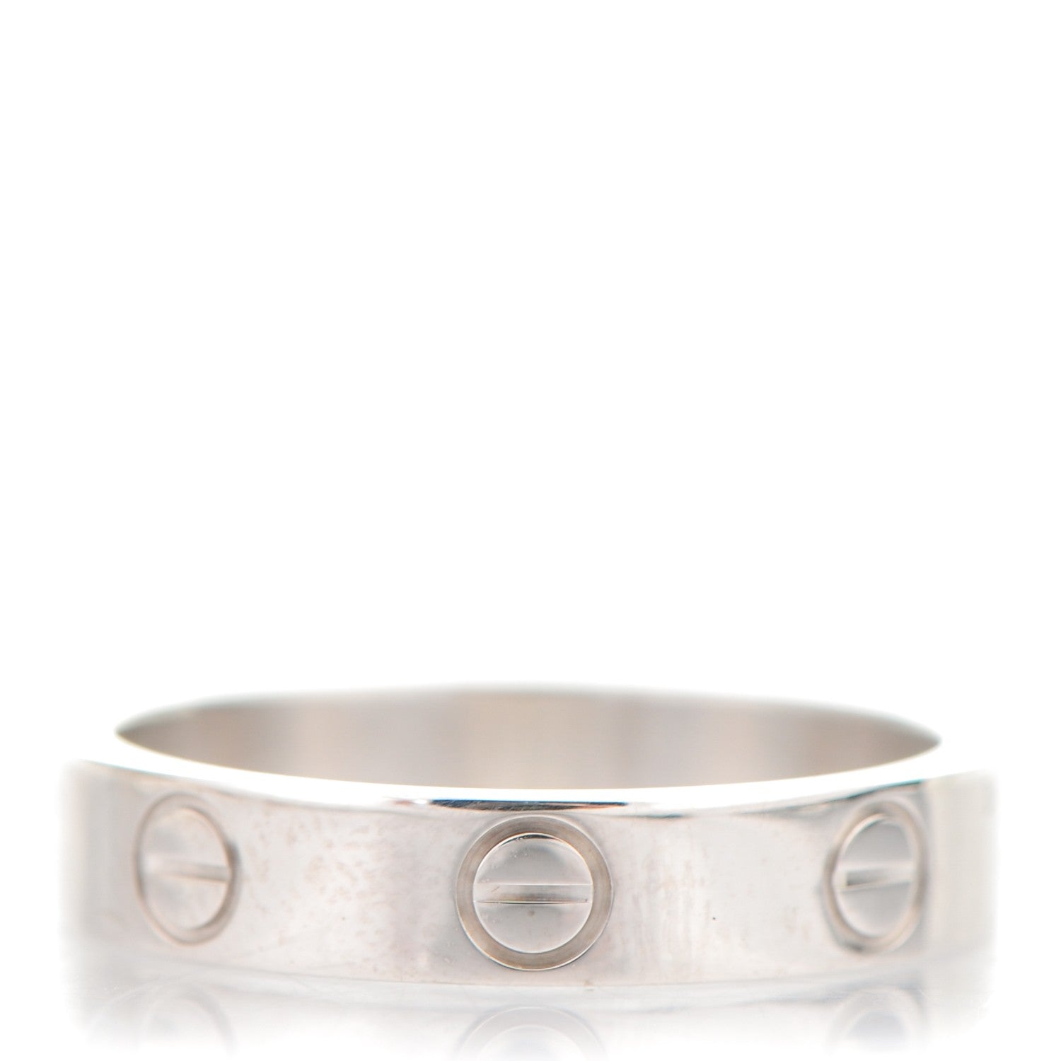 Cartier 18K White Gold 4mm LOVE Wedding Band Ring 50 5.25 1 of 4