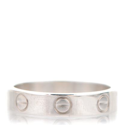 Cartier 18K White Gold 4mm LOVE Wedding Band Ring 50 5.25 1 of 4