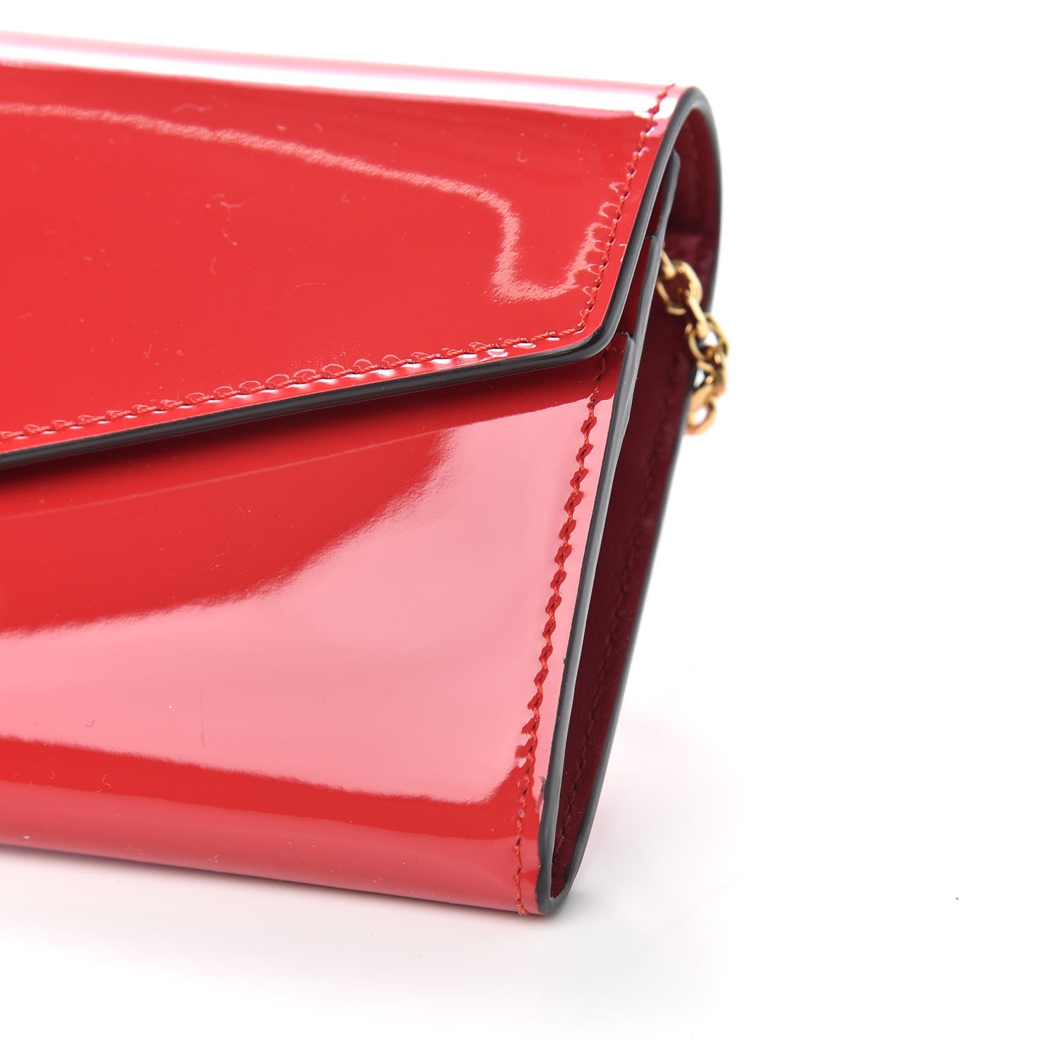 Fendi Vitello Vernice Mou F is Fendi Continental Envelope Wallet On Chain Rosso Cardinale 8 of 8