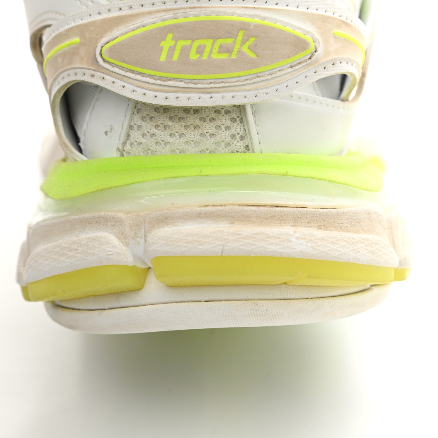 Balenciaga Mesh Nylon Worn Out Effect Womens Track Sneakers 39 White Fluo Yellow 16 of 17