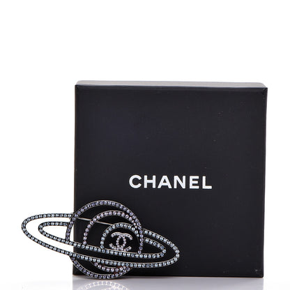 Chanel Crystal CC Planet Brooch Purple Light Blue Silver 5 of 5