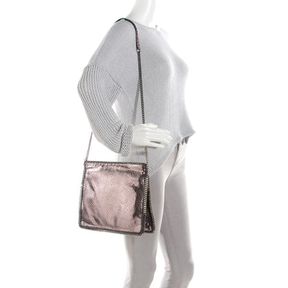 Stella McCartney Metallic Faux Python Falabella Messenger Grey 2 of 8