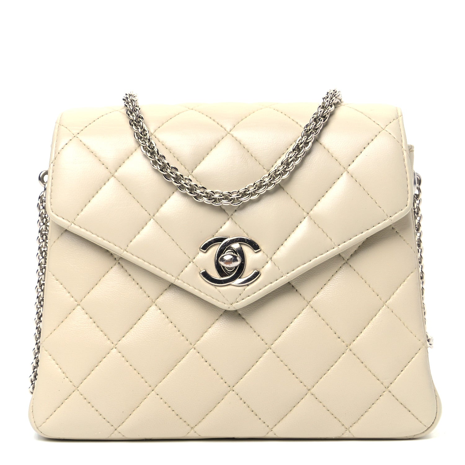 Chanel Lambskin Quilted Envelope Single Flap Beige 1 of 5