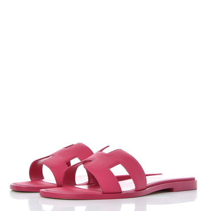 Hermes Epsom Oran Sandals 37 Rouge Azalee 3 of 8