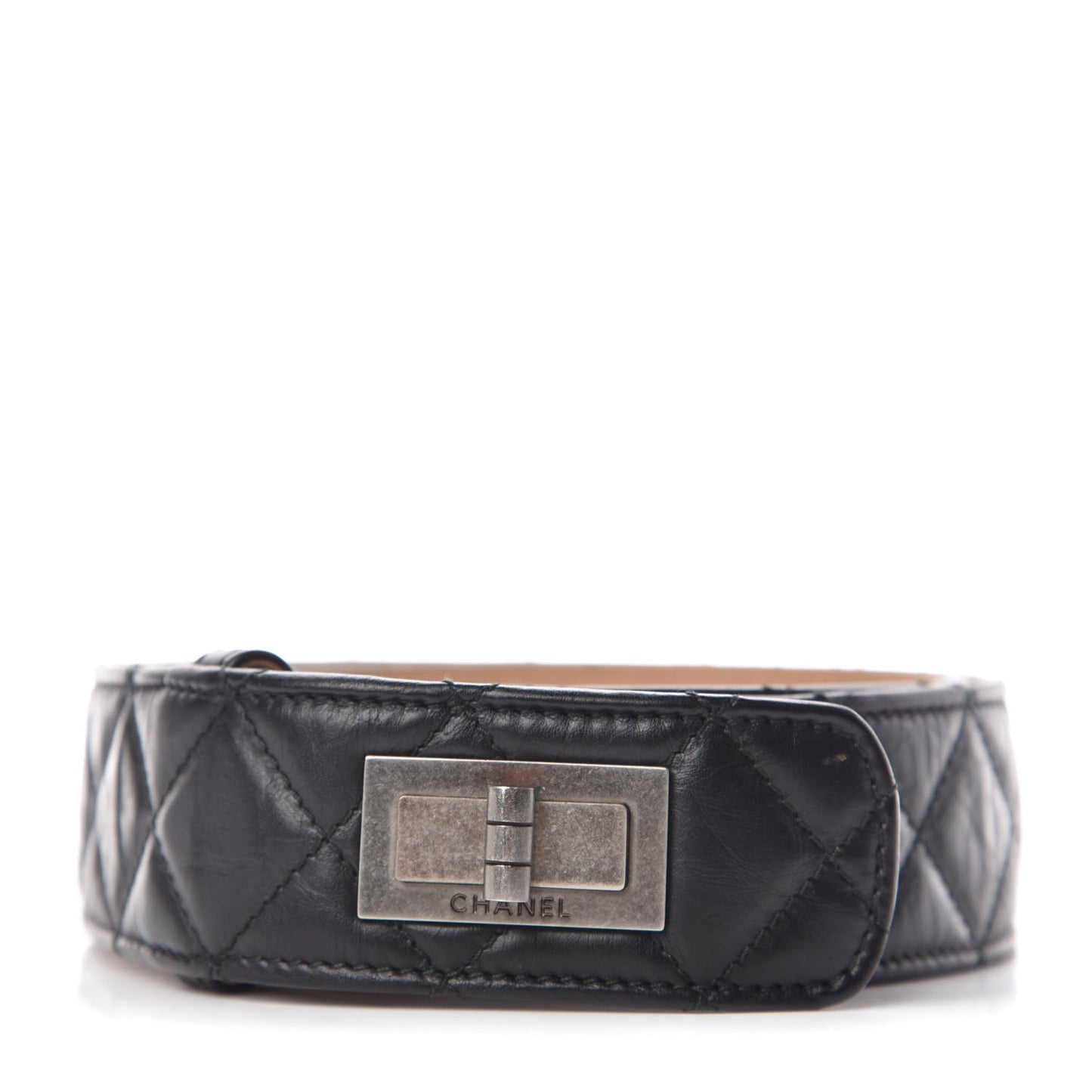 Aged Calfskin Quilted Reissue Belt 75 30 Black