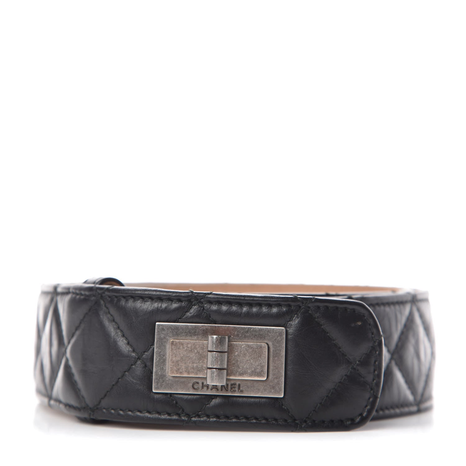 Chanel Aged Calfskin Quilted Reissue Belt 75 30 Black 1 of 10