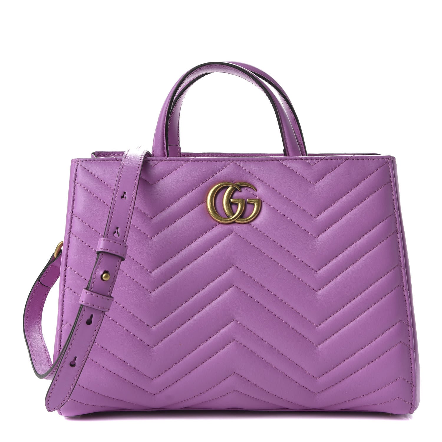 Gucci Calfskin Matelasse Small GG Marmont Tote Candy Mousse 1 of 10