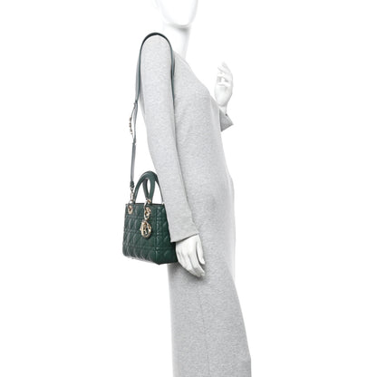 Christian Dior Lambskin Cannage Small My ABCDior Lady Dior Dark Green 2 of 10