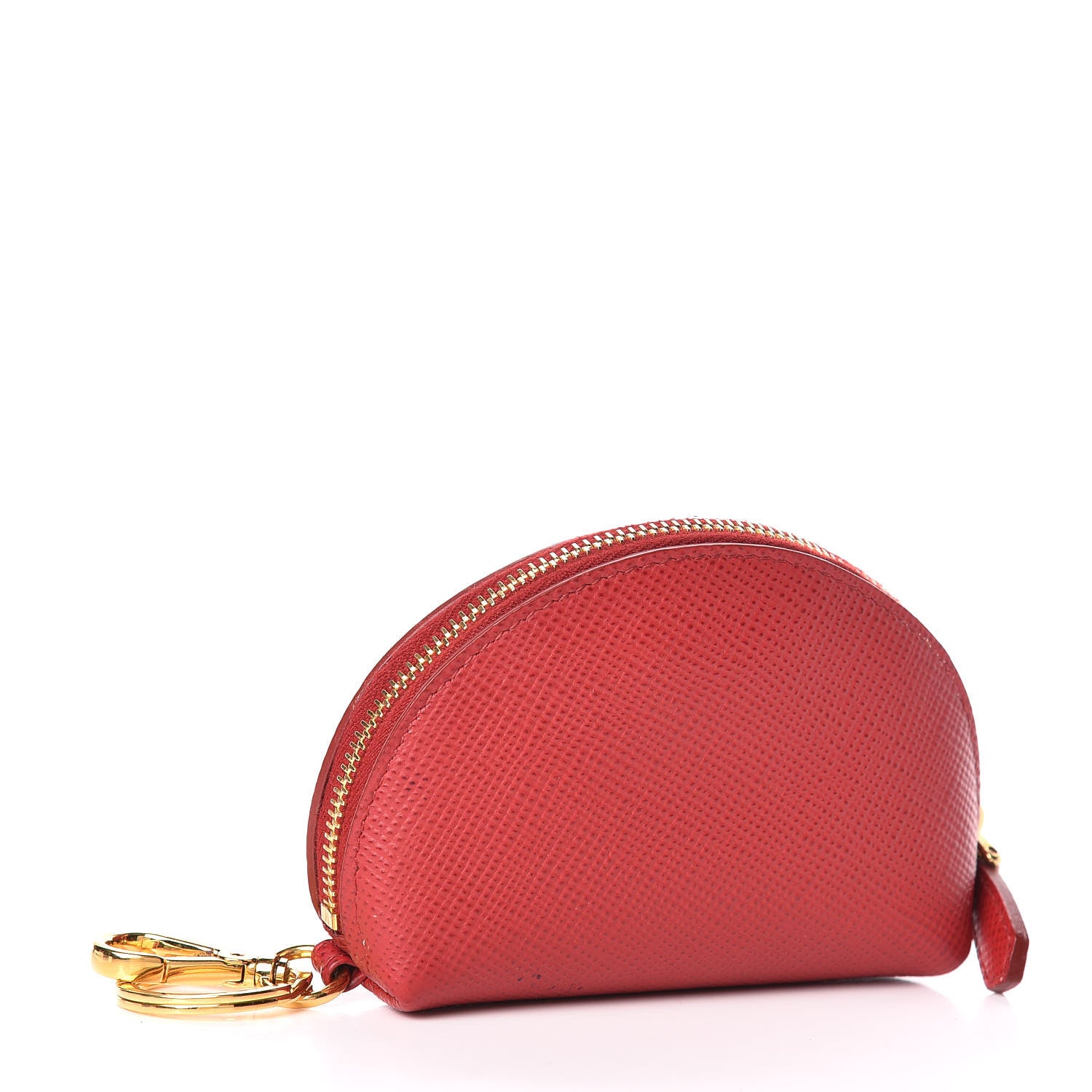 Prada Saffiano Metal Coin Purse Fuoco 3 of 11