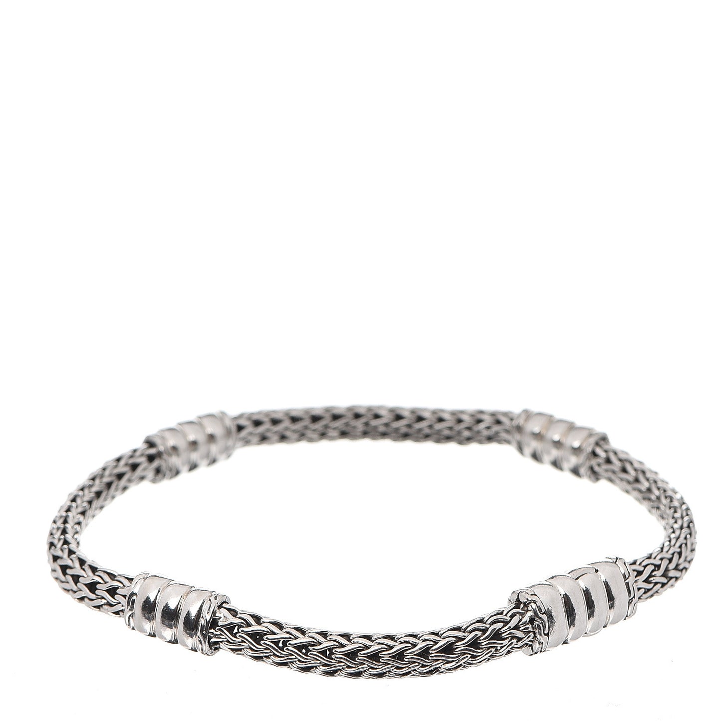 Sterling Silver 5mm Classic Chain Station Bracelet M