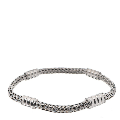 John Hardy Sterling Silver 5mm Classic Chain Station Bracelet M 1 of 4