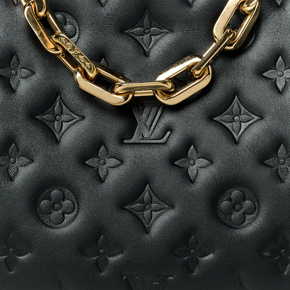 Louis Vuitton Lambskin Embossed Monogram Coussin PM Black 9 of 11