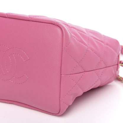 Chanel Lambskin Quilted Small Perfect Meeting Hobo Pink 10 of 11