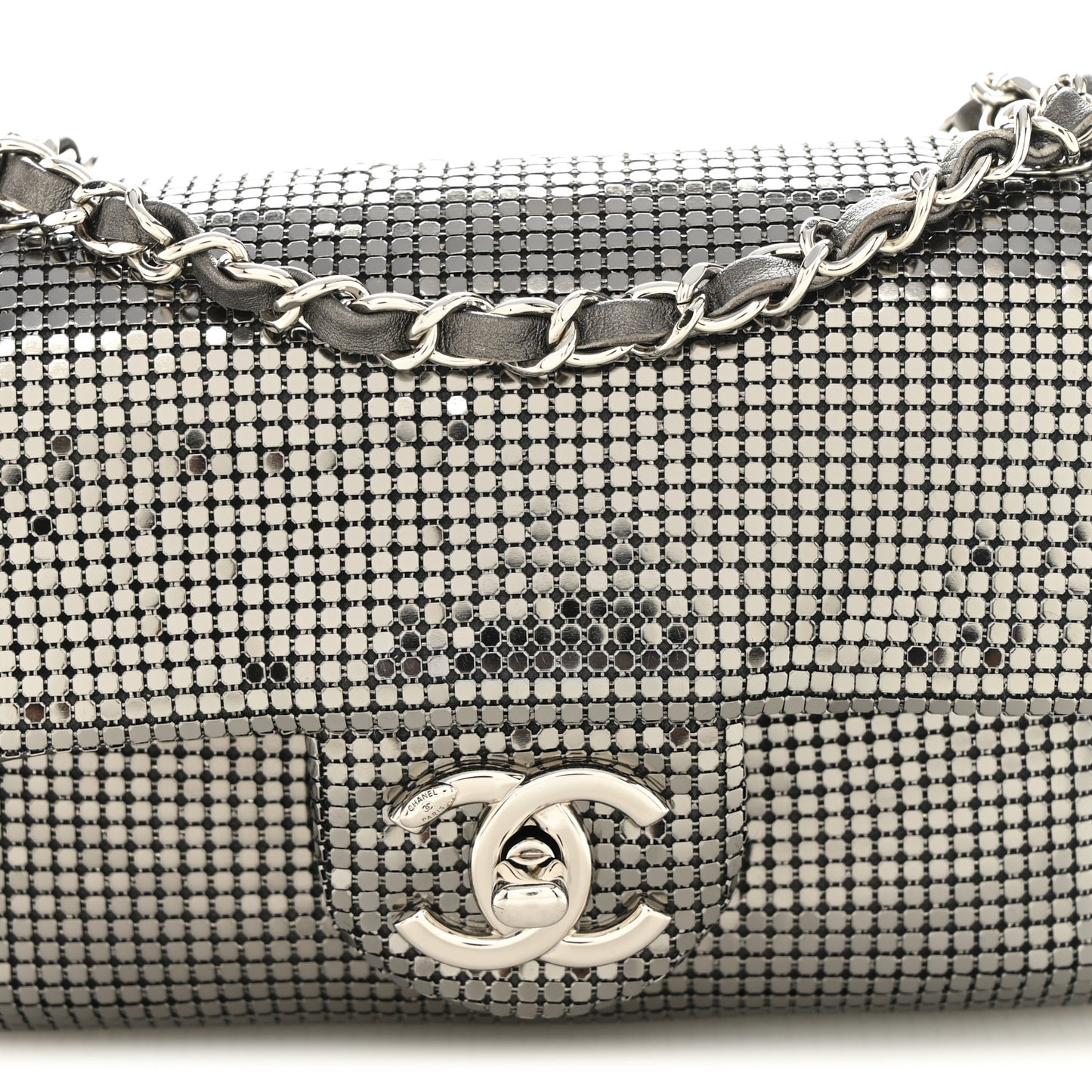Faded Metallic Mesh Extra Mini Flap Silver