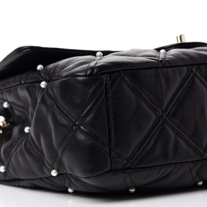 Chanel Lambskin Quilted Pearl Studded Flap Black 6 of 10