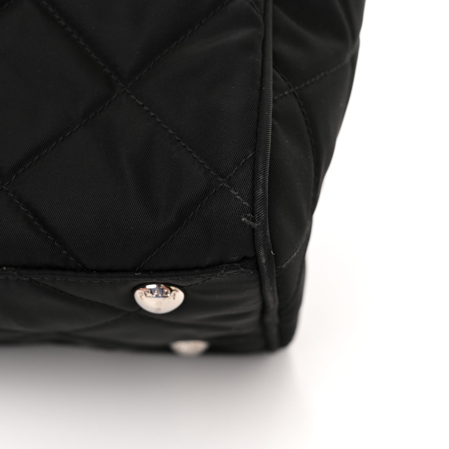 Prada Nylon Tessuto Impuntu Quilted Shoulder Bag Black 10 of 11