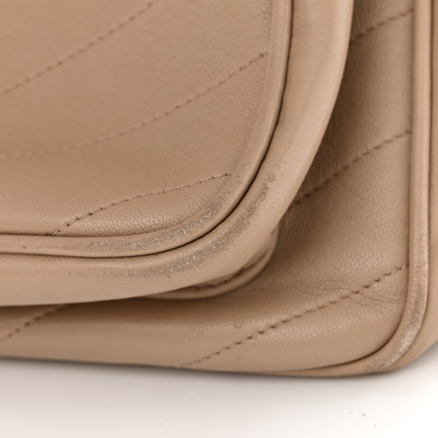 Saint Laurent Lambskin Matelasse Monogram Medium Niki Chain Satchel Dark Beige 12 of 12