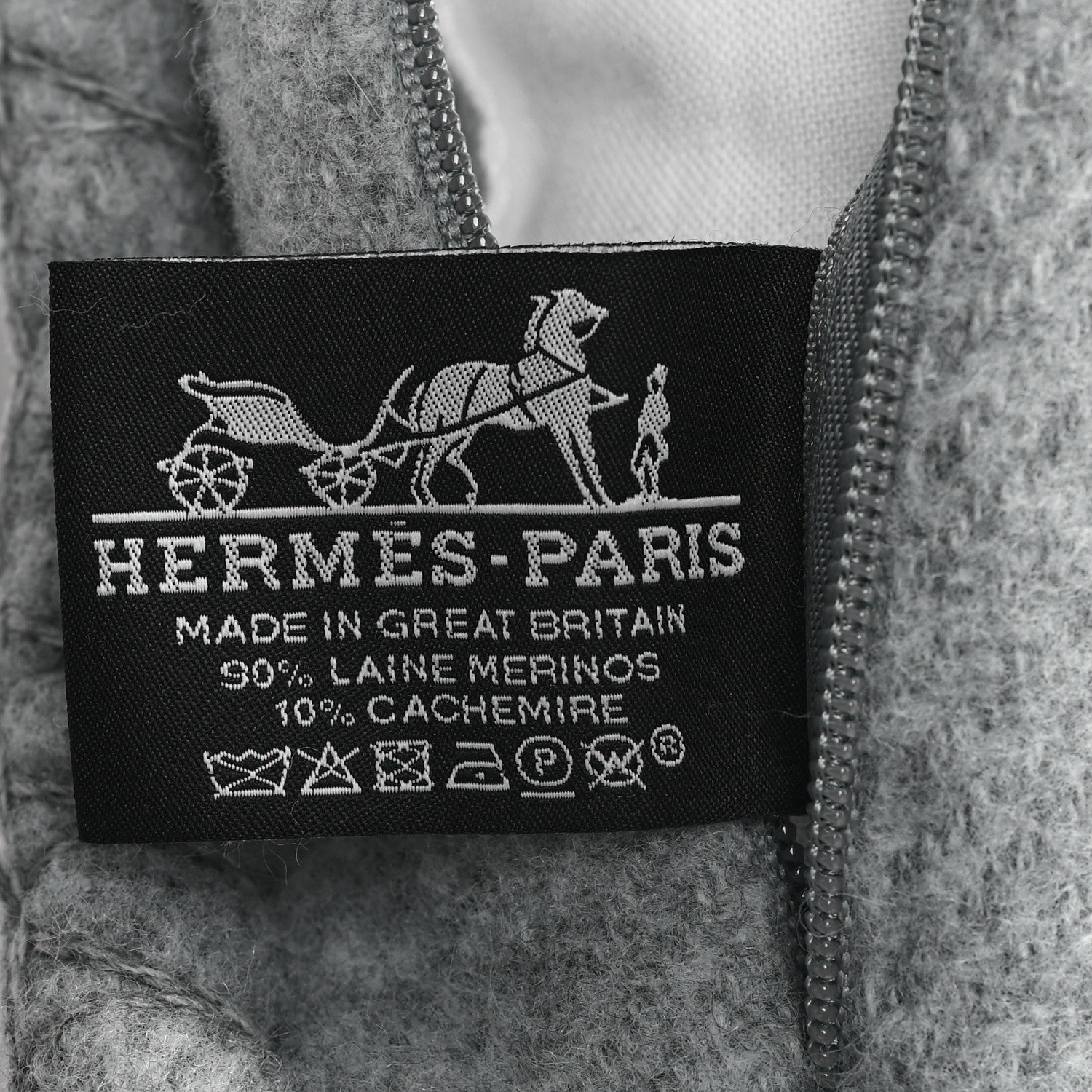 Hermes Wool Cashmere Avalon III Pillow PM Ecru Gris Clair 3 of 3