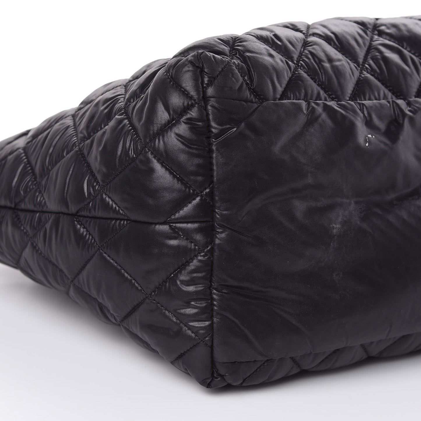 Nylon Quilted Small Coco Cocoon Reversible Tote Black