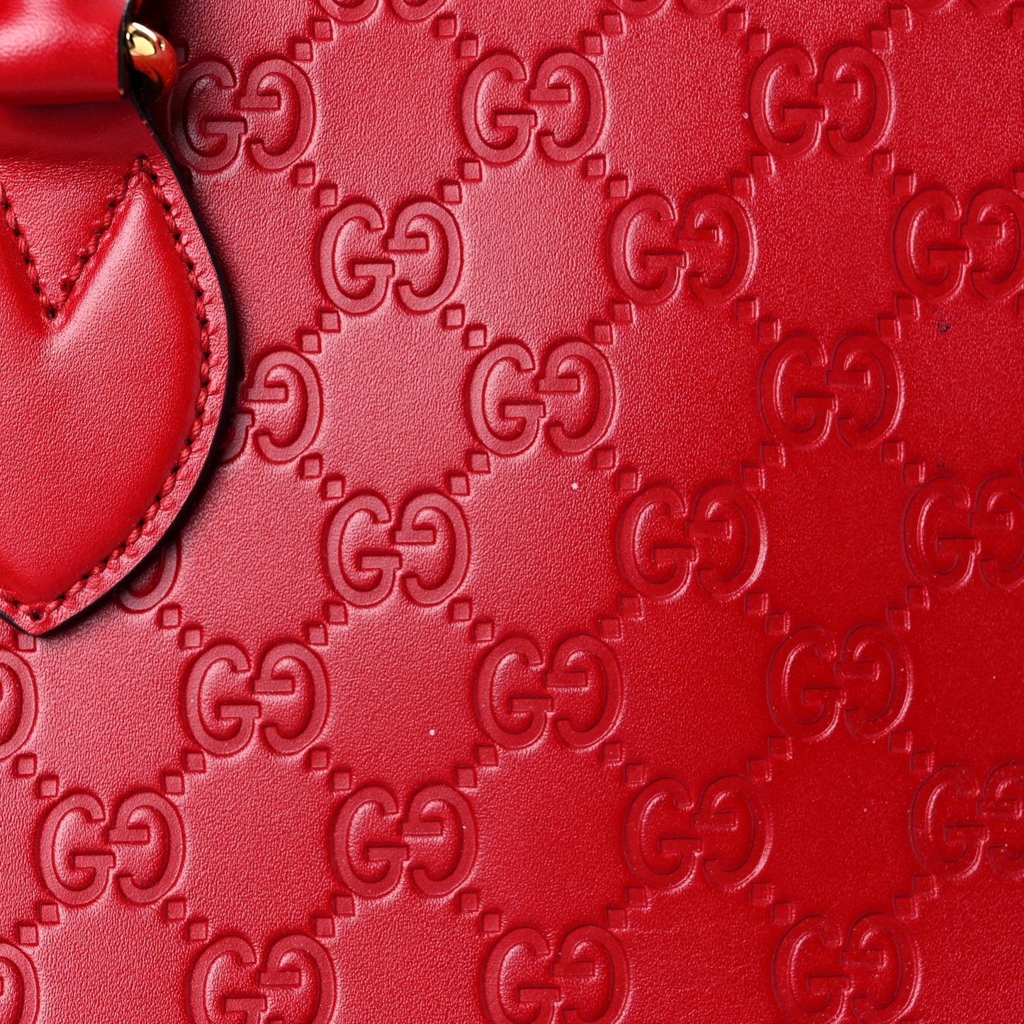 Guccissima Small Zippered Bucket Tote Hibiscus Red