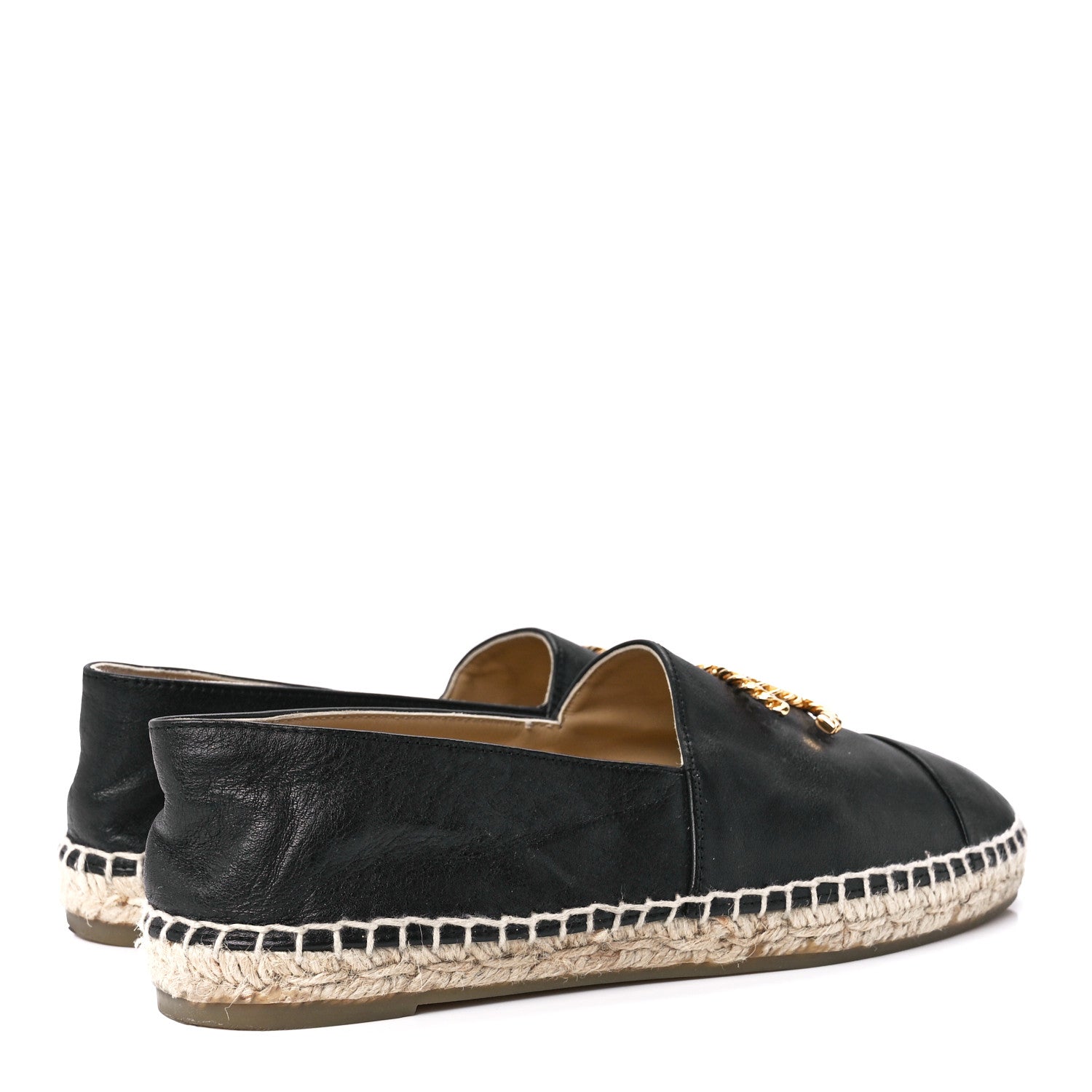 Chanel Calfskin Chain CC Espadrilles 39 Black 4 of 10