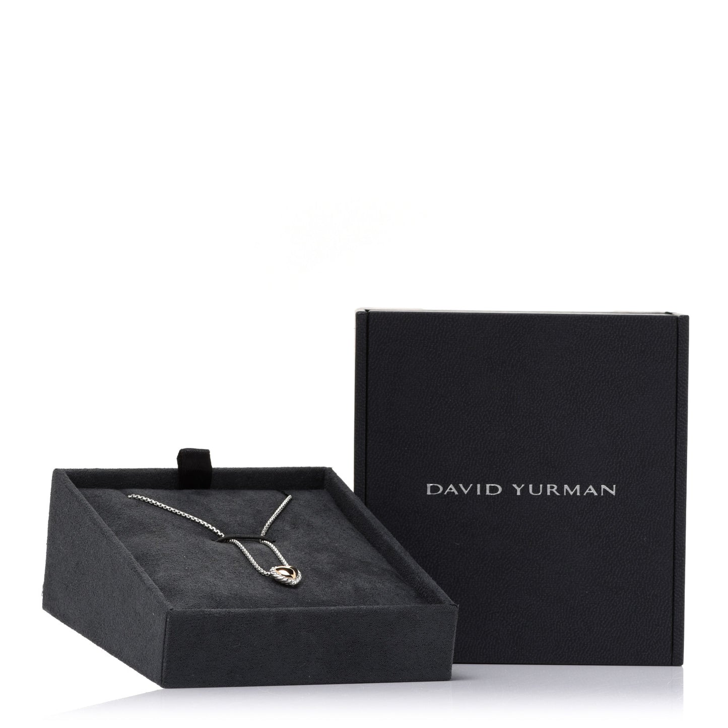 Sterling Silver 18K Yellow Gold Cable Cookie Heart Pendant Necklace