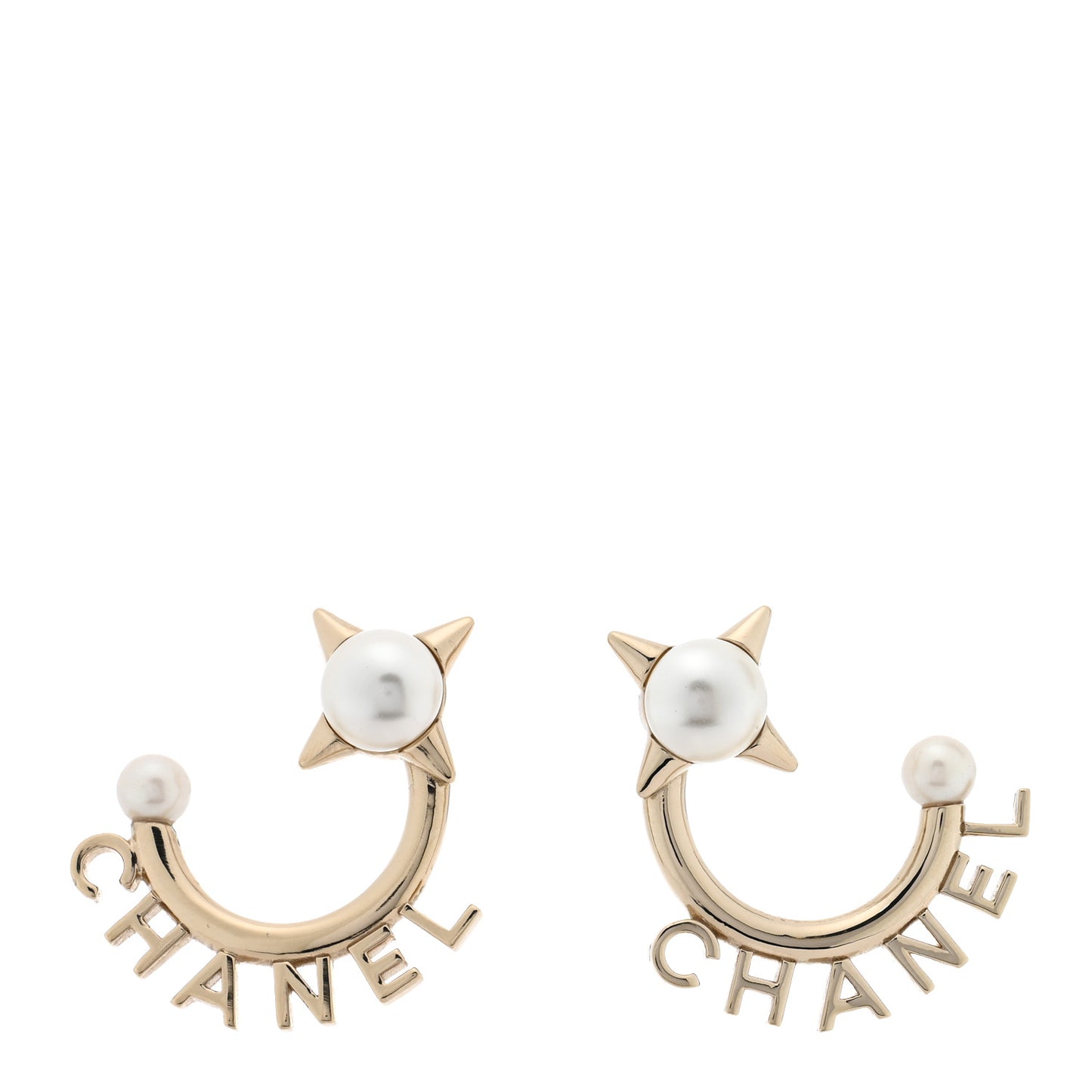 Pearl Logo Earrings Gold