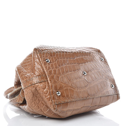 Fendi Crocodile Calfskin Romano Selleria Adele 1328 Bag Brown 4 of 16