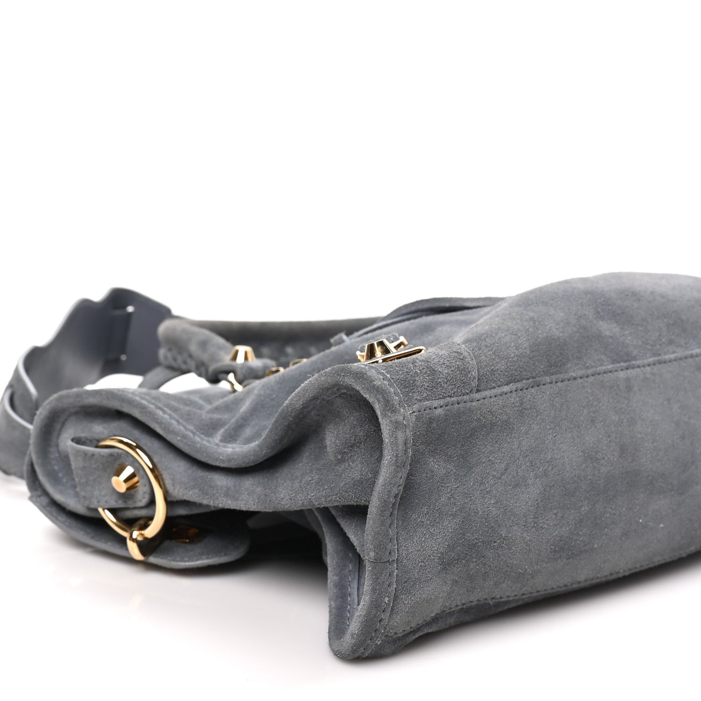 Baby Daim Suede Gold Metallic Edge Hardware S City Gris Plomb