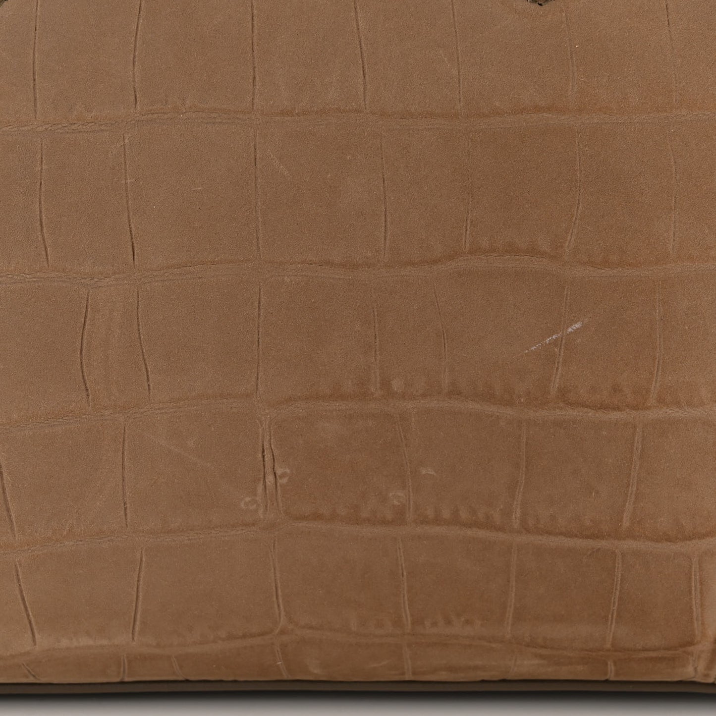 Crocodile Embossed Nubuck Phantom Luggage Beige