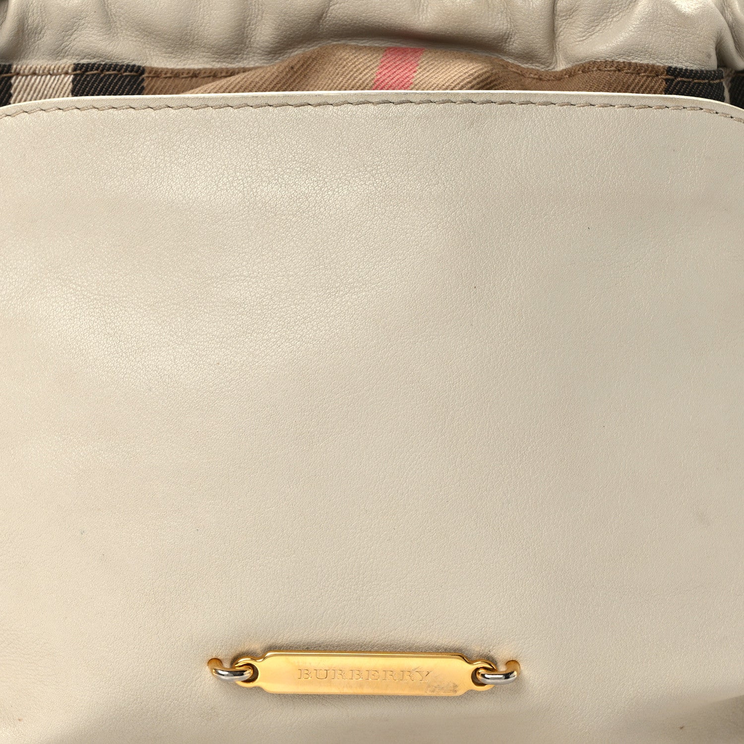 Burberry Derby Calfskin House Check Little Crush White 9 of 15