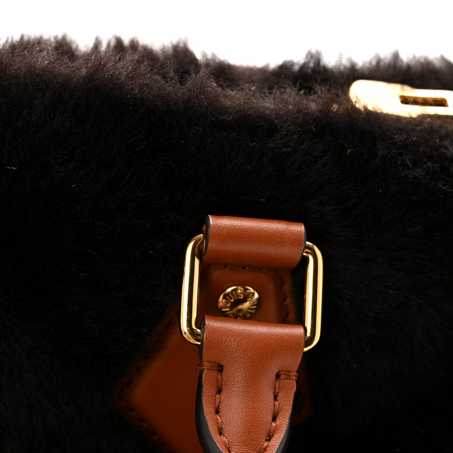 Shearling Monogram LV Ski Cozygram Speedy Bandouliere 25 Chocolate Cream