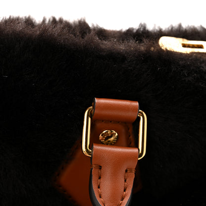 Louis Vuitton Shearling Monogram LV Ski Cozygram Speedy Bandouliere 25 Chocolate Cream 13 of 14