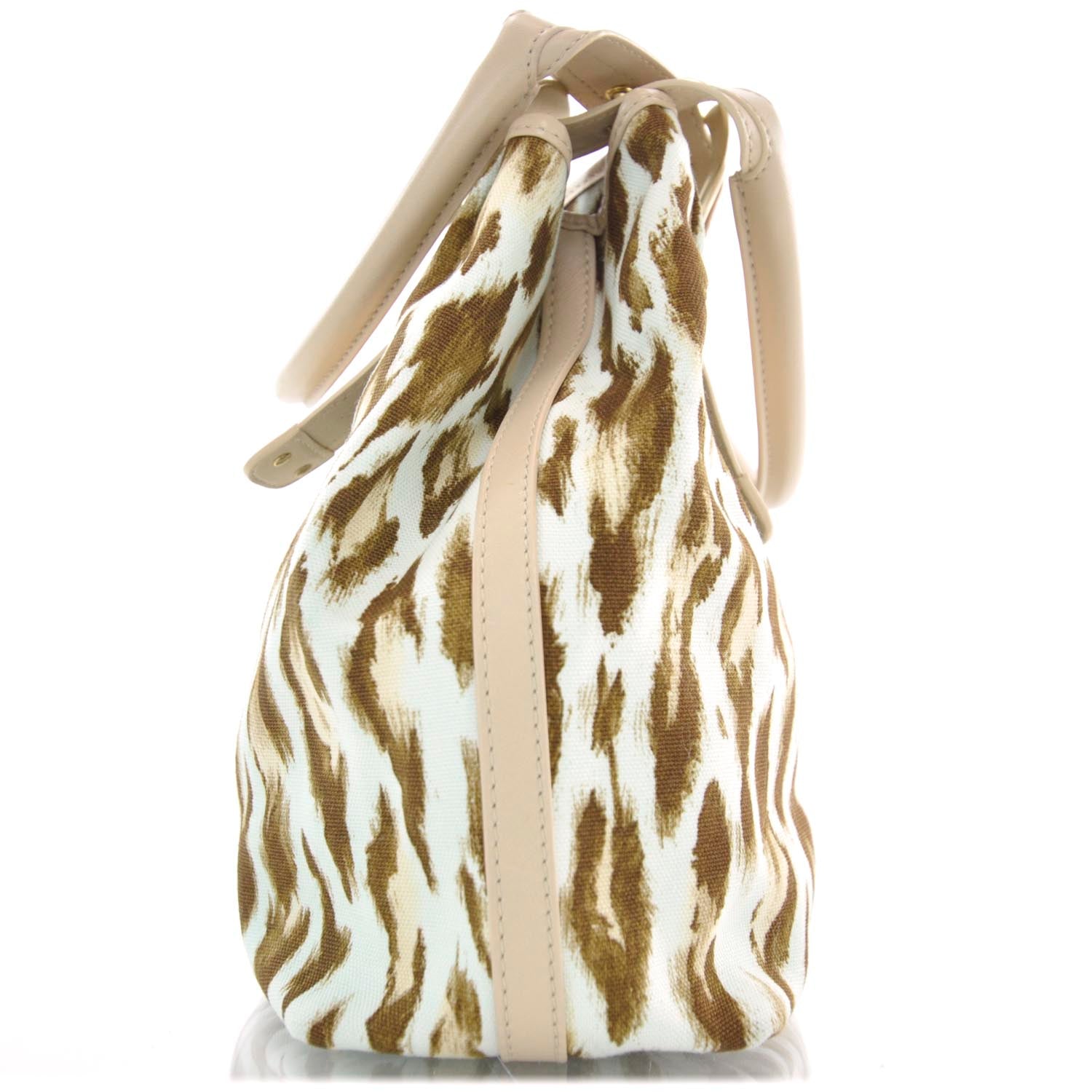 Christian Dior Canvas Leopard Print St Tropez Bag 4 of 9
