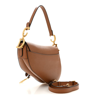 Christian Dior Grained Calfskin Saddle Bag With Strap Camello 3 of 11